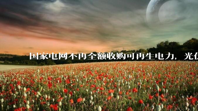 国家电网不再全额收购可再生电力，光伏怎么生存啊？